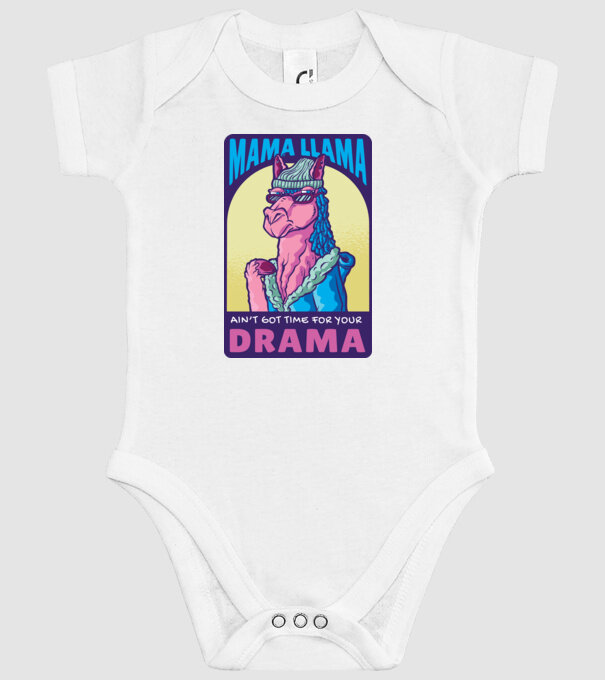 Mama Lama model alb pe tricou