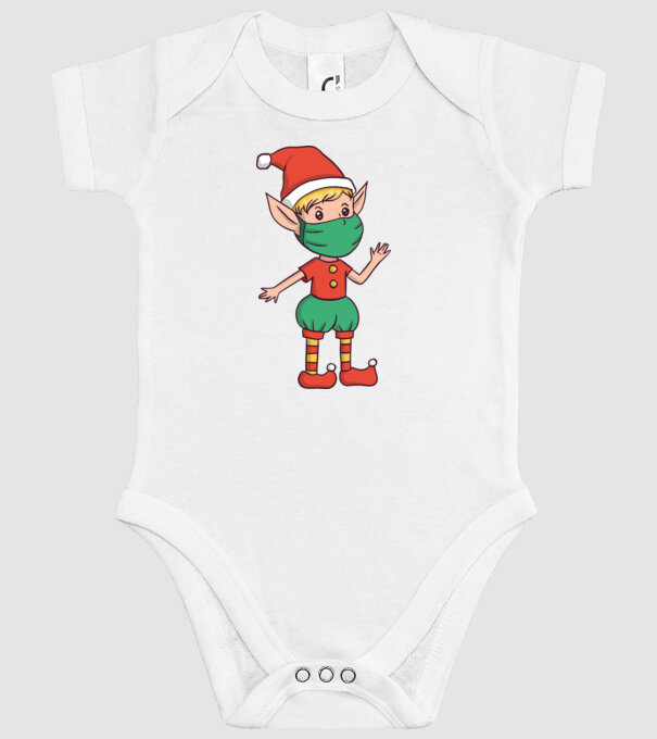 Elf cu mască model alb pe tricou
