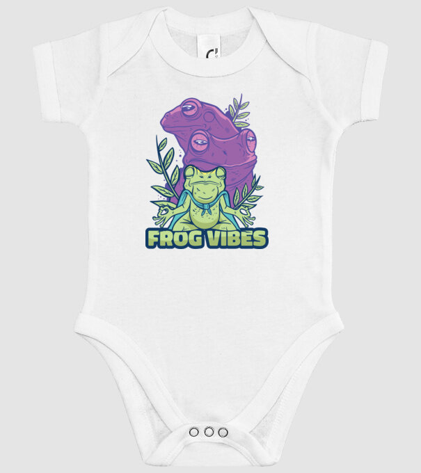 Broasca meditatoare model alb pe tricou