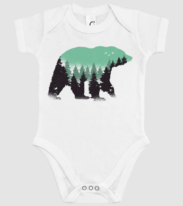 Urs pădure Natură tricou model alb pe tricou