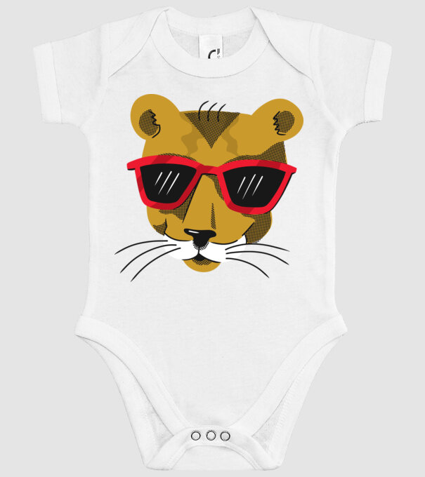 Leu cool model alb pe tricou