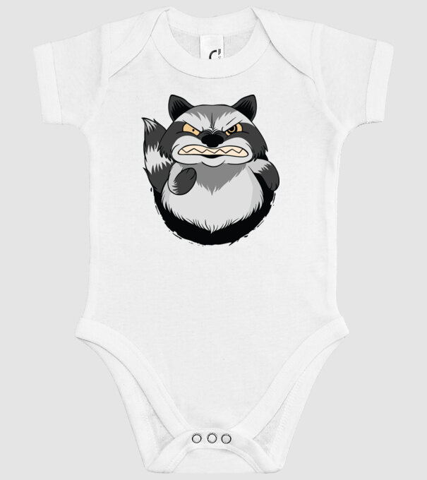 Raton furios model alb pe tricou