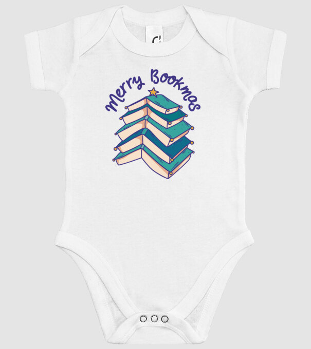 Merry Bookmas Crăciun cu cărți model alb pe tricou
