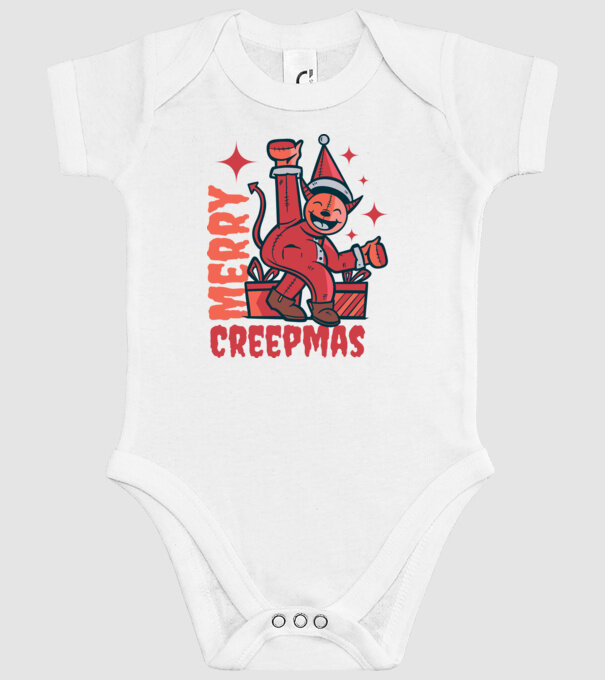 Merry Creepmas model alb pe tricou