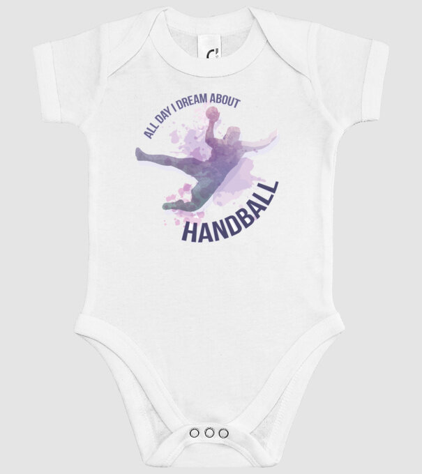 Visez la handbal în fiecare zi model alb pe tricou