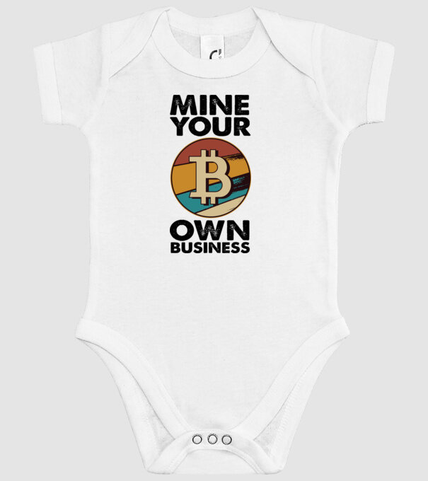 Mine your own business Bitcoin model alb pe tricou