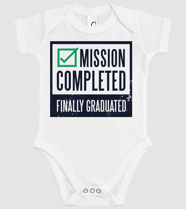 Mission completed Graduation pentru Absolvire model alb pe tricou