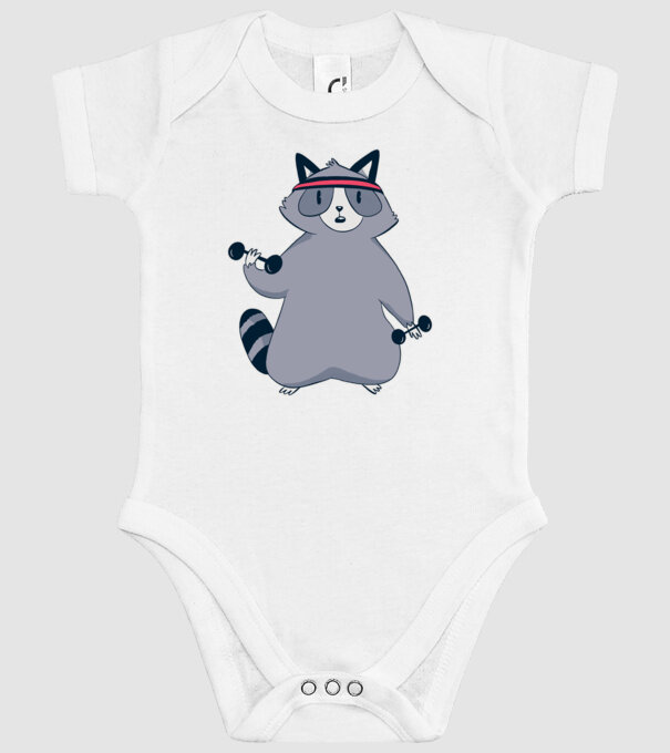 Raton antrenament model alb pe tricou