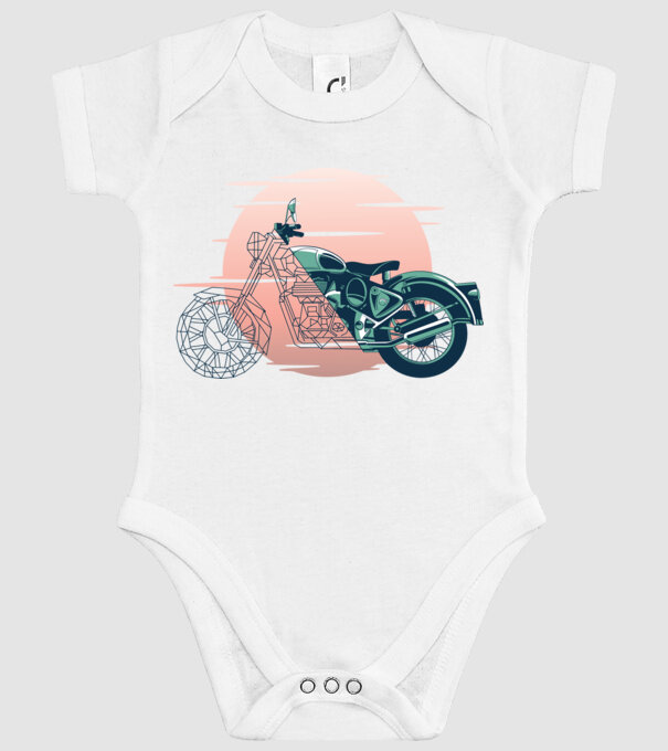 Motocicletă model alb pe tricou