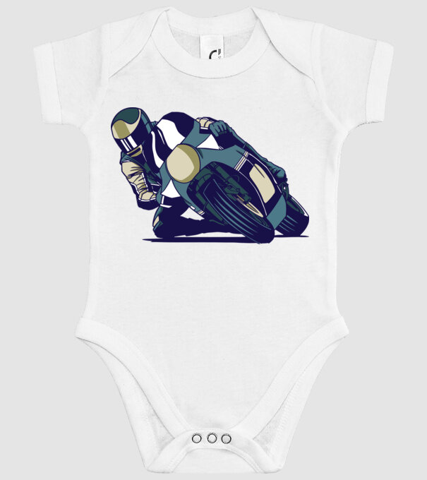Concurent motocicletă model alb pe tricou