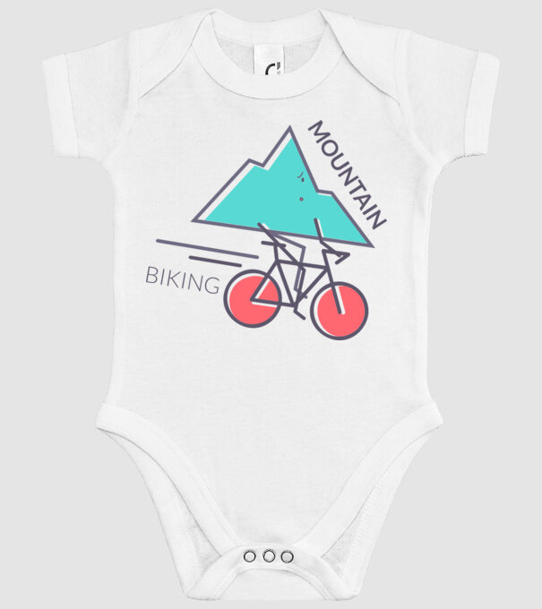 Mountain Biking model alb pe tricou