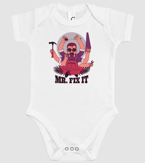 Dl. Fix It - om priceput la toate model alb pe tricou