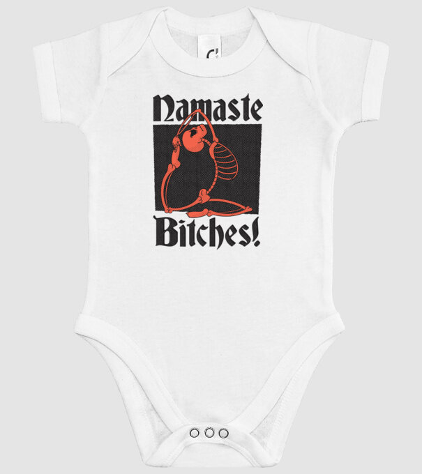 Namaste Bitches model alb pe tricou