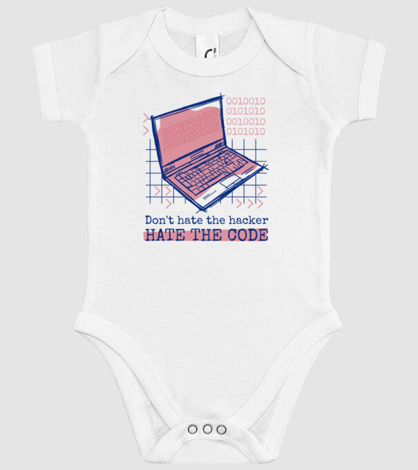 Nu urî hackerul, urăște codul model alb pe tricou
