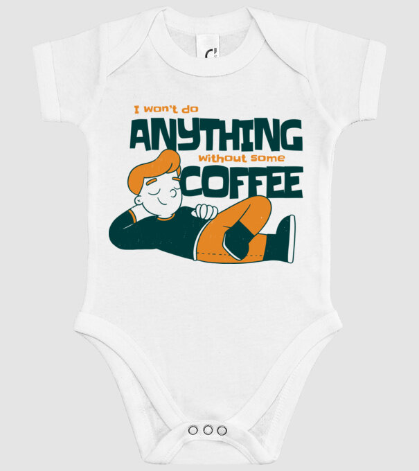 Nu pot fac nimic fără cafea model alb pe tricou