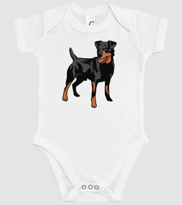 Câine de vânătoare german Terrier model alb pe tricou