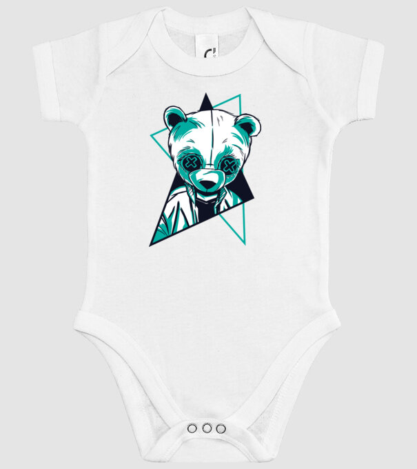 Panda Neon model alb pe tricou