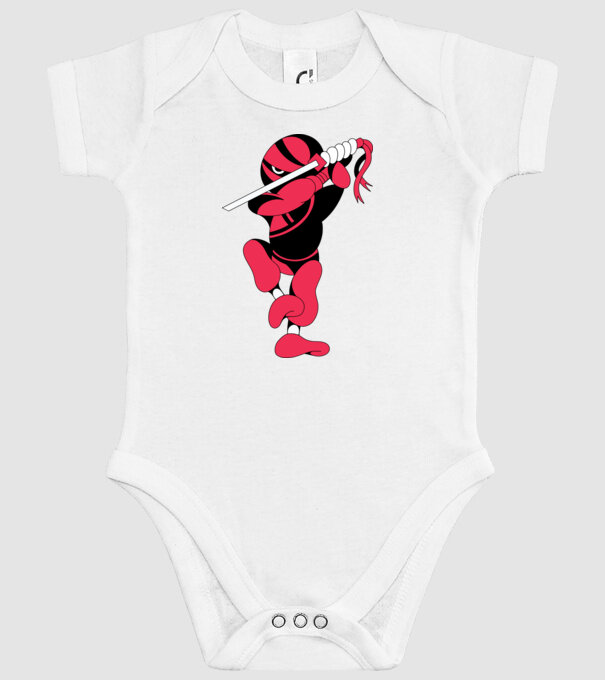 Ninja model alb pe tricou