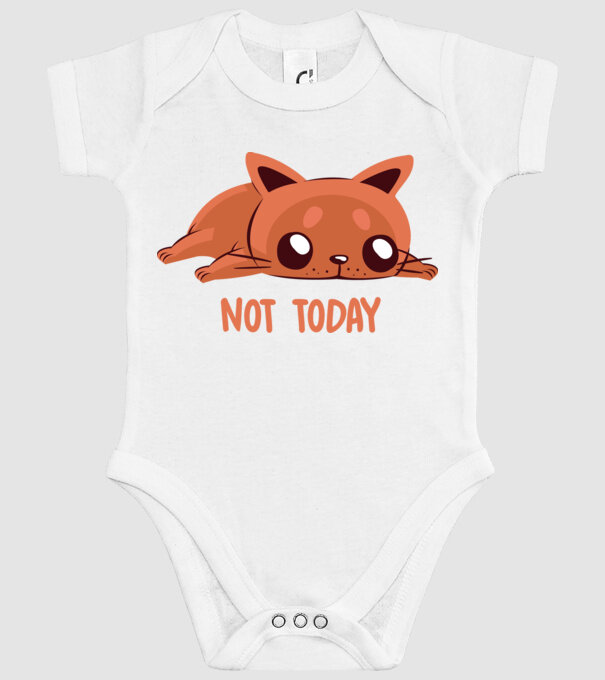 Not today pisică model alb pe tricou
