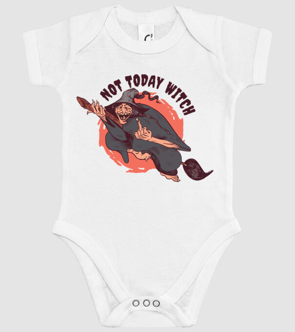 Not today witch model alb pe tricou