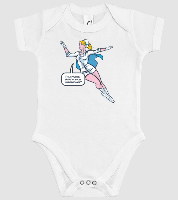 Sunt asistentă medicală, care este superputerea ta? model alb pe tricou