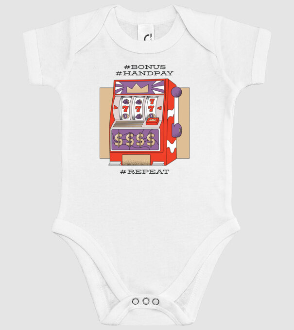 Slot machine model alb pe tricou