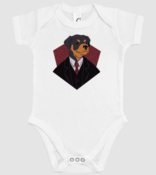 Câine în Costum model alb pe tricou