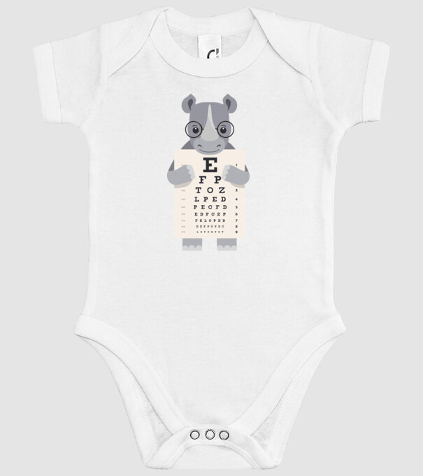 Examen oftalmologie rinocer model alb pe tricou