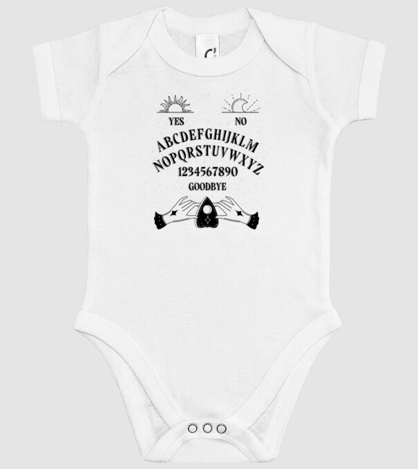 Motiv Ouija model alb pe tricou