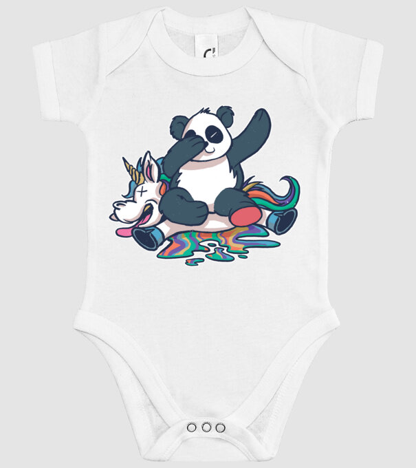 Panda DAB Unicorn model alb pe tricou