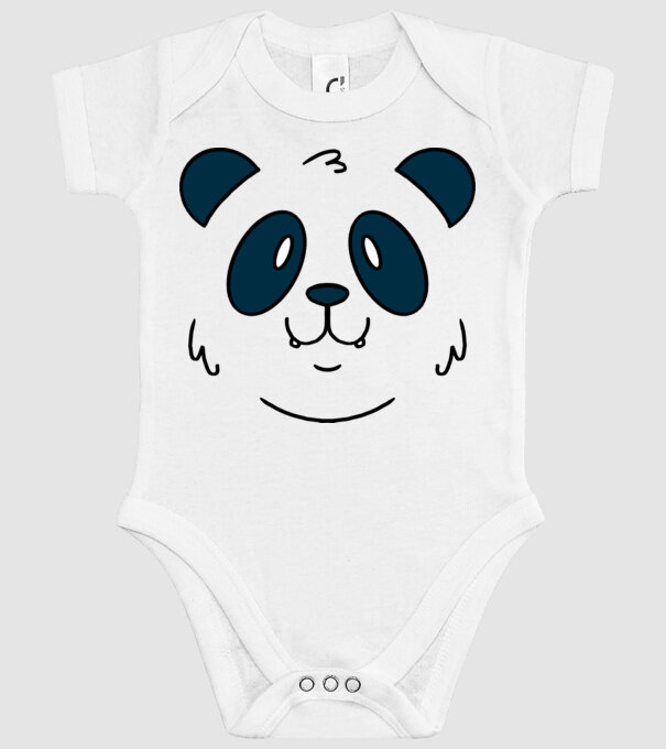 Cap de panda model alb pe tricou