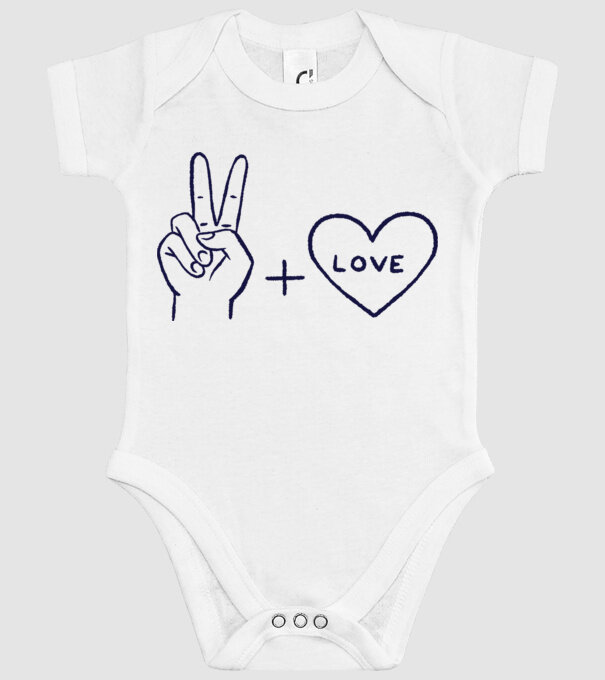 Peace + Love model alb pe tricou