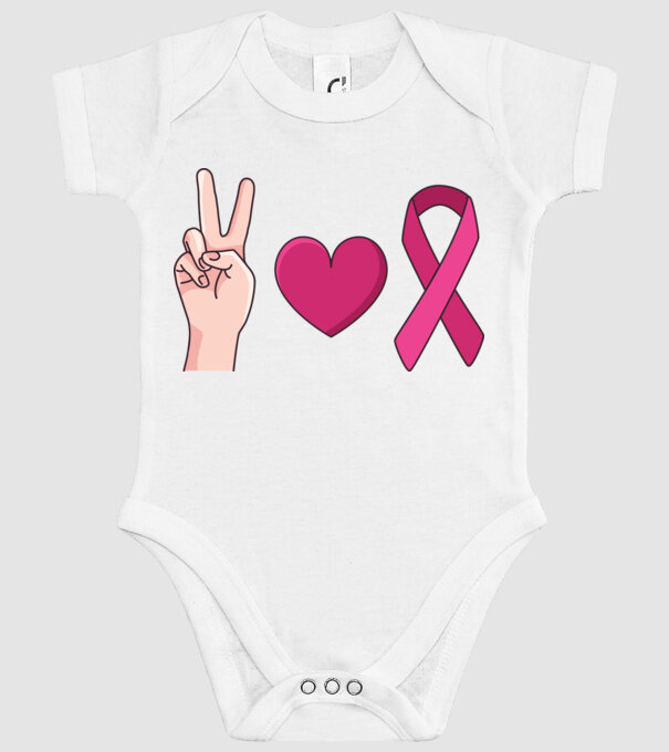 Peace Love lupta împotriva cancerului de sân model alb pe tricou