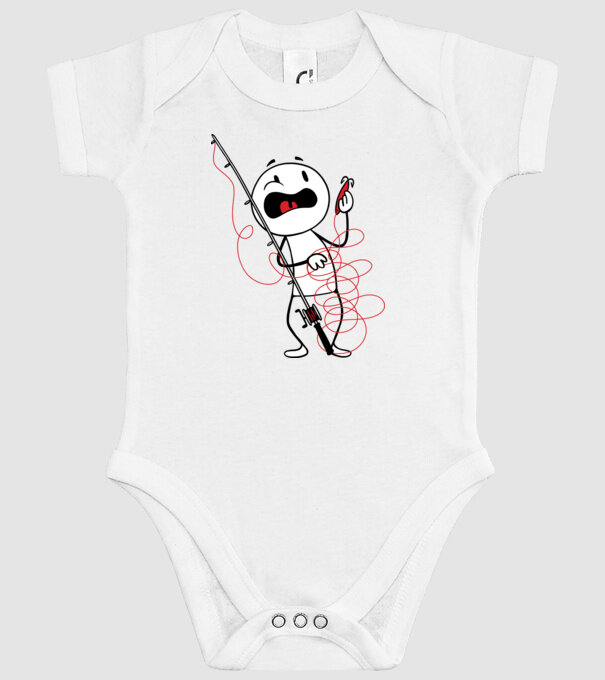 Încurcătură pescar model alb pe tricou