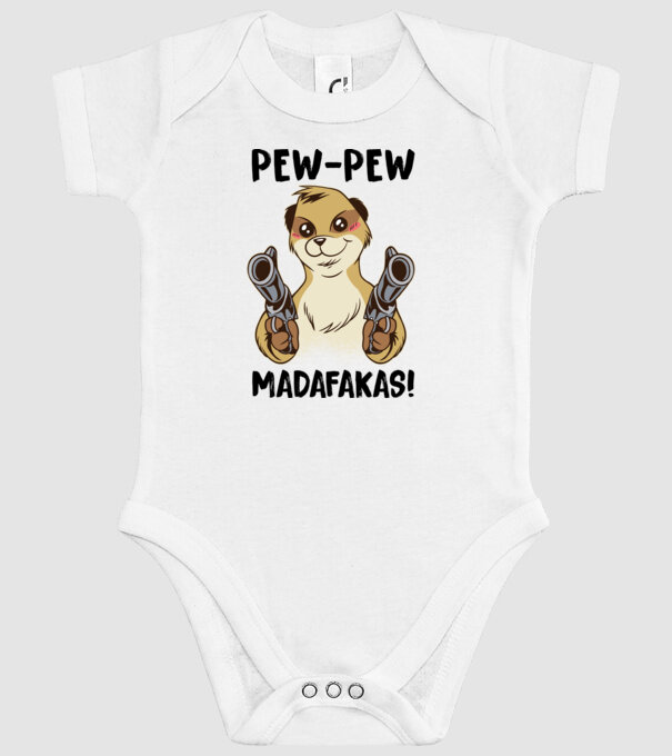 Pew Pew Pew Madafakas Suricată alb model alb pe tricou