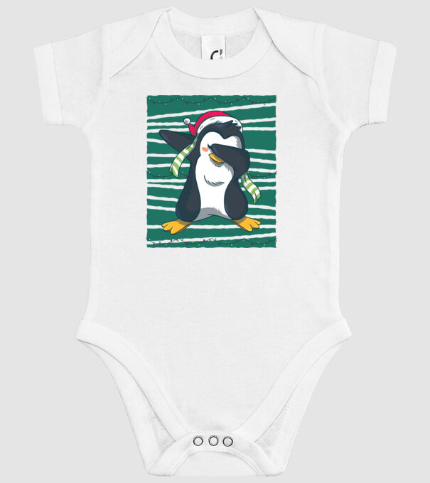 Pinguin DAB Crăciun model alb pe tricou