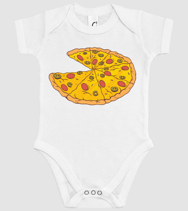 Felii de pizza Cuplu model alb pe tricou