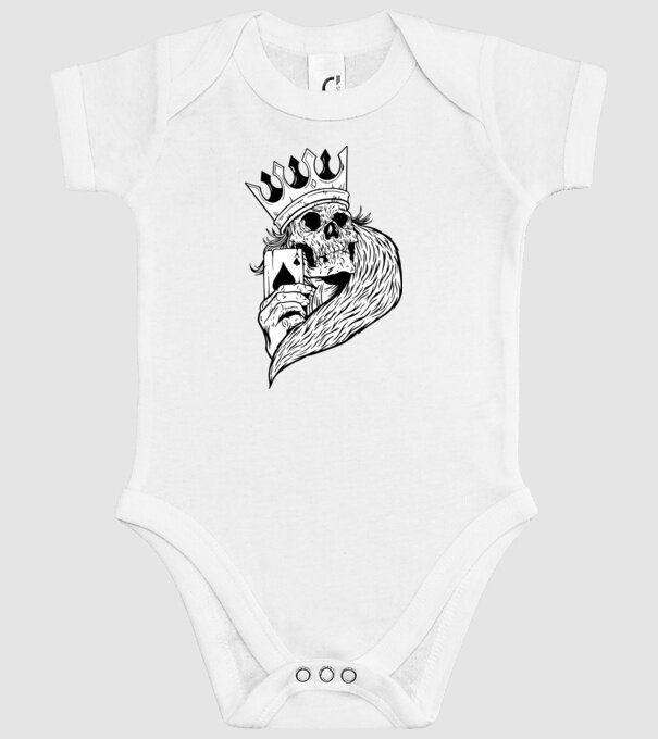 Craniu Poker model alb pe tricou