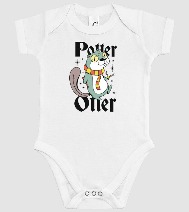 Potter Otter Vidra model alb pe tricou