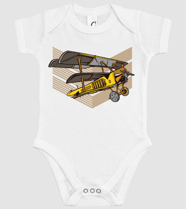 Avion cu elice model alb pe tricou