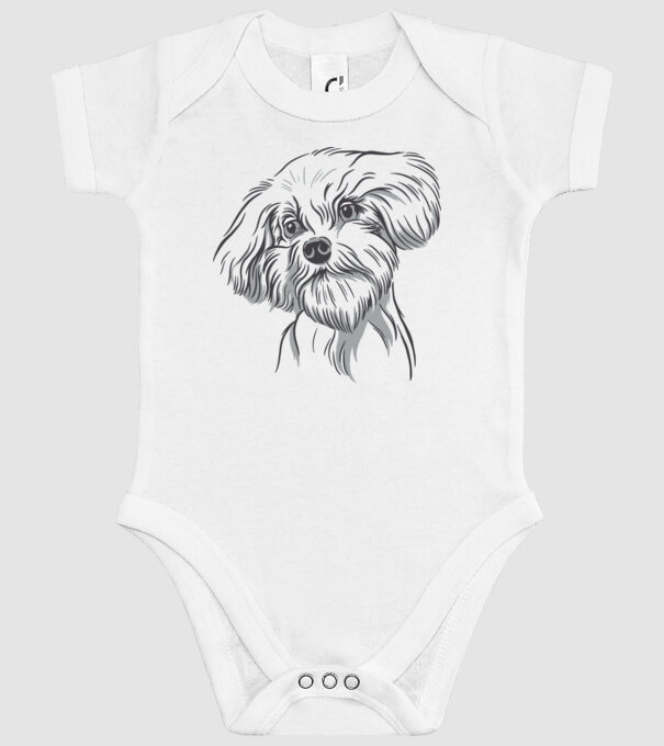 Câine Pudel model alb pe tricou