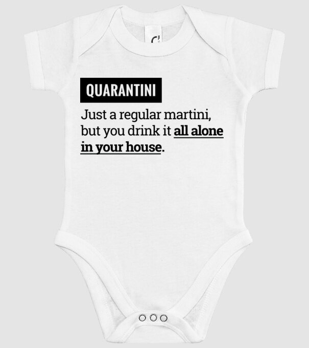 Quarantini - Martini model alb pe tricou