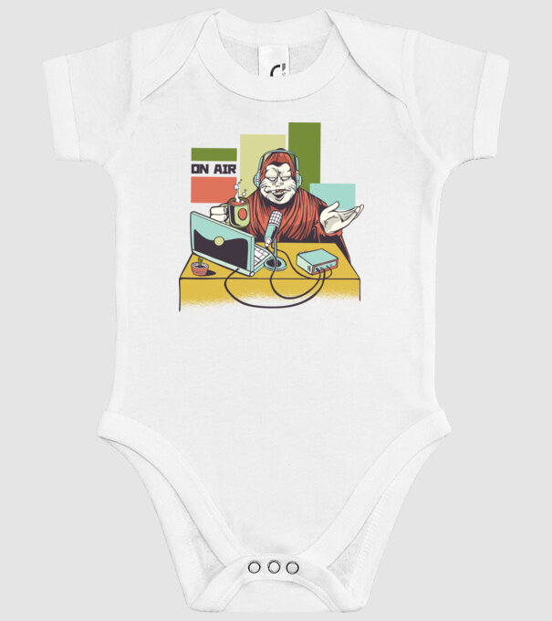 Yeti cu Radio model alb pe tricou