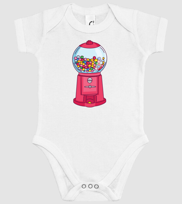 Automat Gumă de mestecat model alb pe tricou