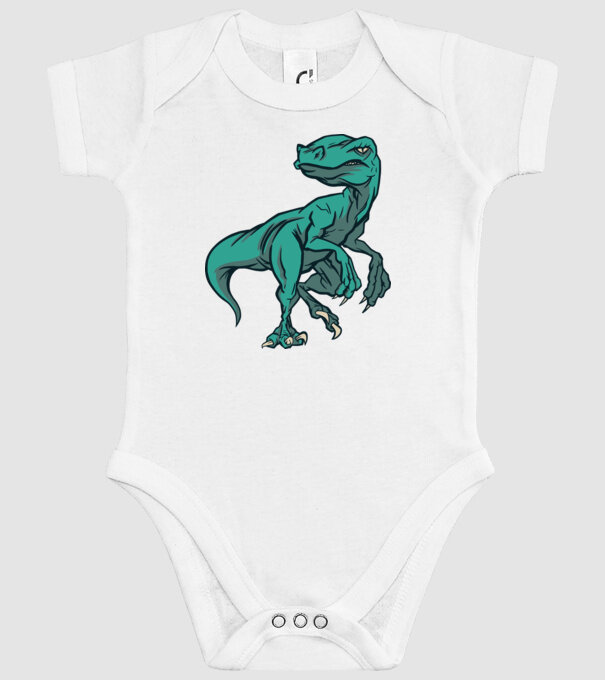 Dinozaur Raptor model alb pe tricou