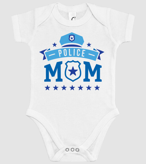 Mamă Polițist model alb pe tricou
