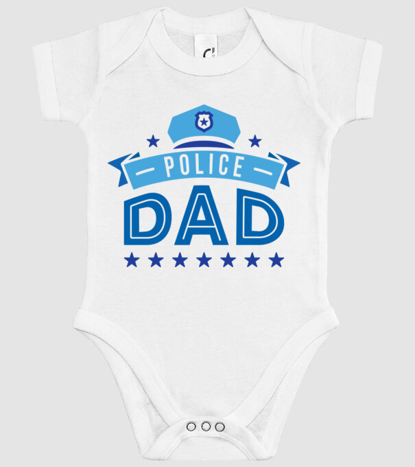 Tată Polițist model alb pe tricou
