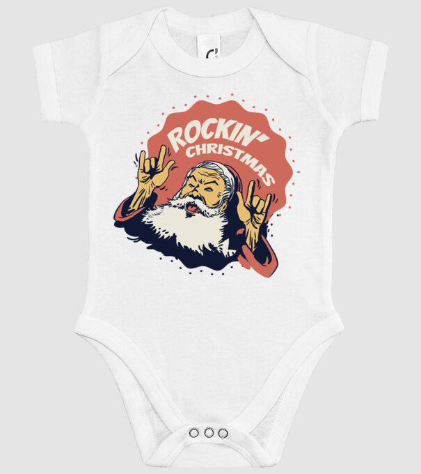 'Rockin'' Christmas Crăciun' model alb pe tricou