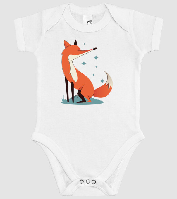 Vulpe model alb pe tricou