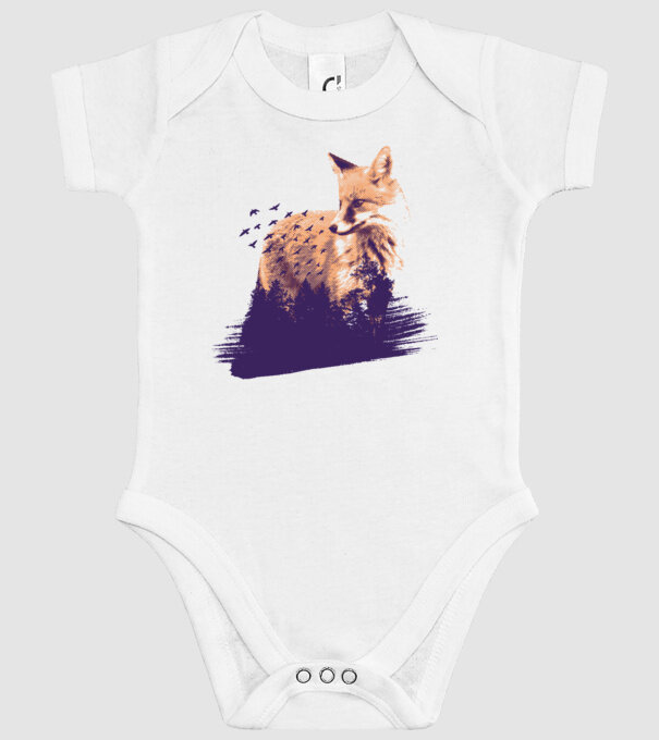 Vulpe Pădure model alb pe tricou